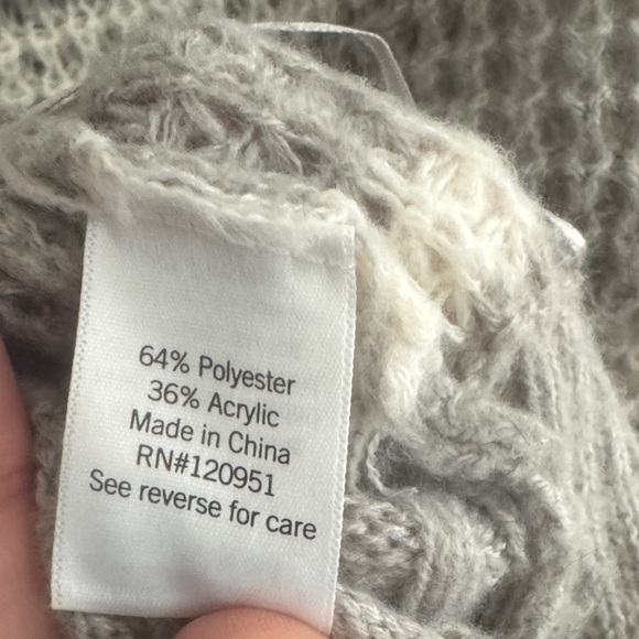 SO Gray and White Striped Cowl Neck Sweater - Picture 8 of 8